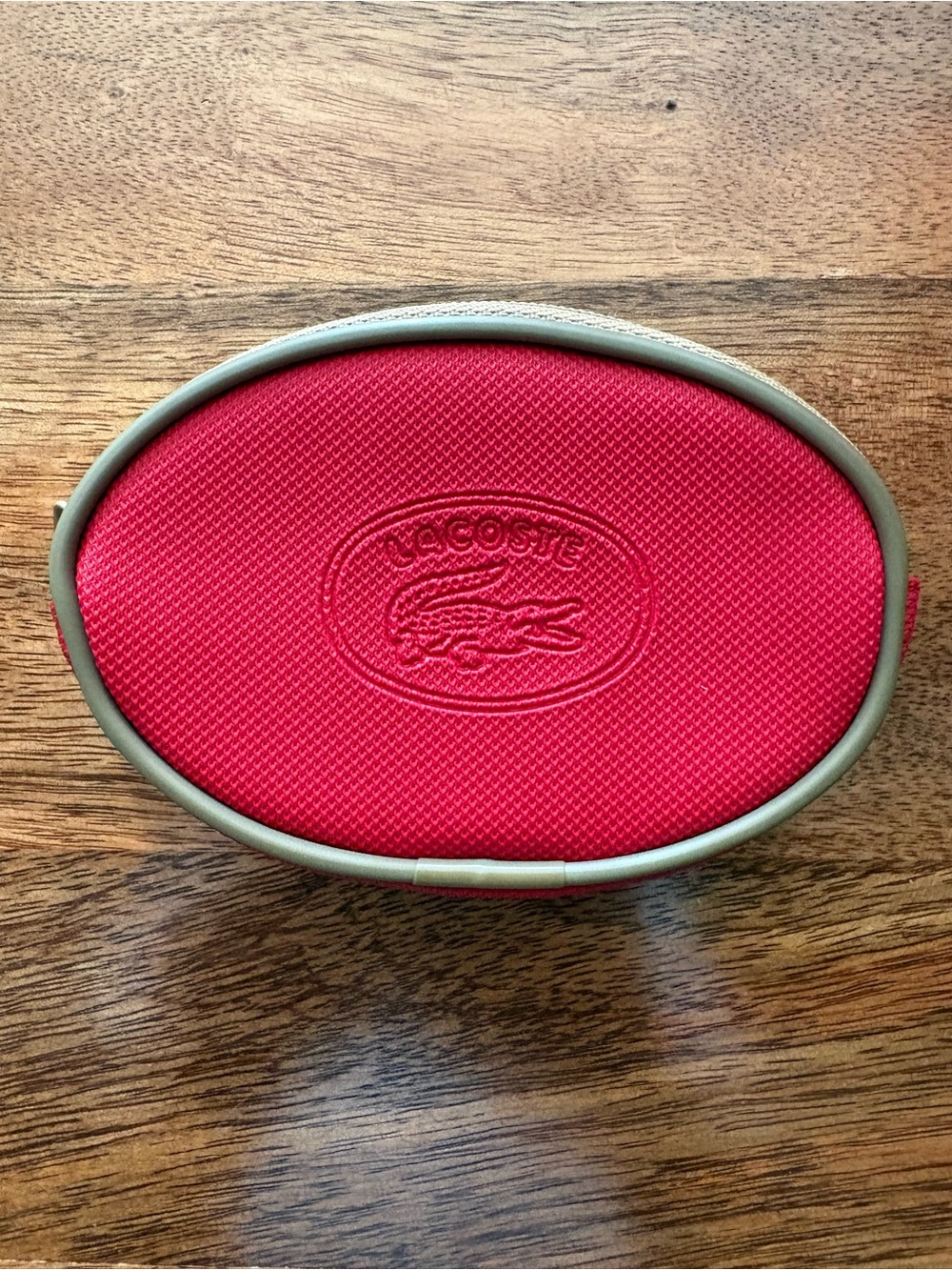 Rare Vintage Lacoste Red Oval Hard Shell Coin
Purse Pouch Cases